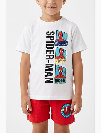 Conjunto calções + t-shirt spiderman menino | licença oficial