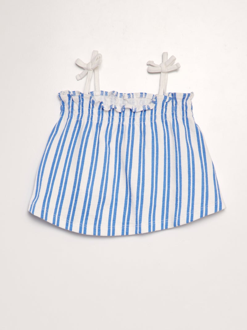 Conjunto calções + top de alças estampado - 2 peças BRANCO - Kiabi
