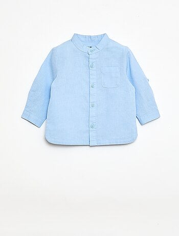 Conjunto camisa + calças em linho misturado - 2 peças