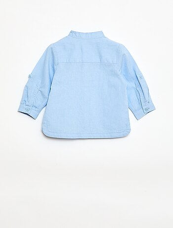 Conjunto camisa + calças em linho misturado - 2 peças