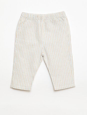 Conjunto camisa + calças em linho misturado - 2 peças
