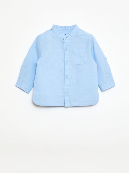 Conjunto camisa + calças em linho misturado - 2 peças - Kiabi