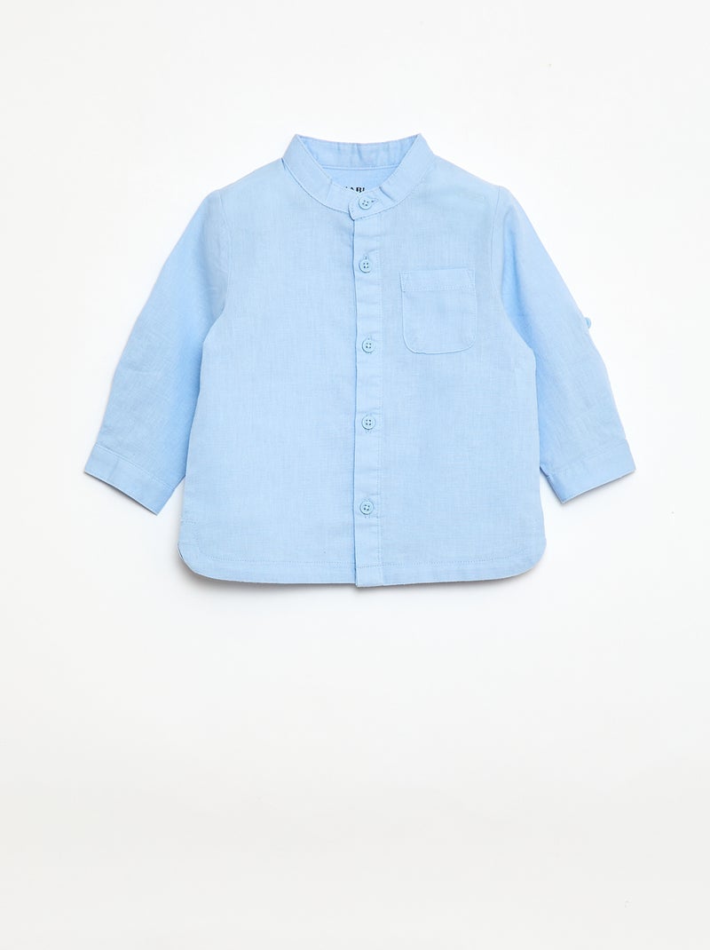 Conjunto camisa + calças em linho misturado - 2 peças Bege - Kiabi