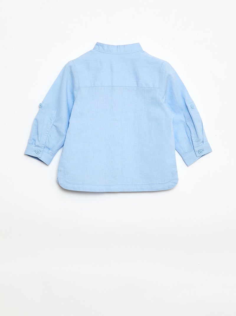 Conjunto camisa + calças em linho misturado - 2 peças Bege - Kiabi