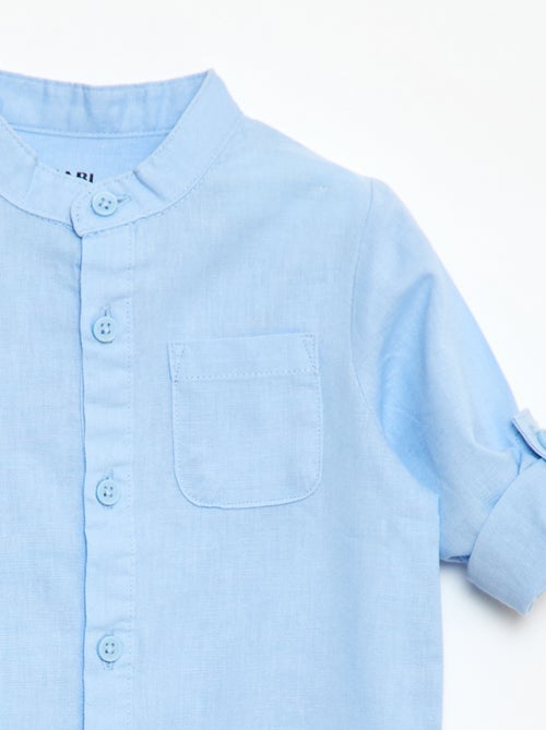 Conjunto camisa + calças em linho misturado - 2 peças - Kiabi