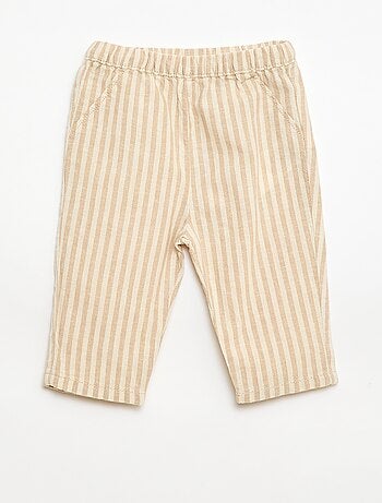 Conjunto camisa + calças em linho misturado - 2 peças