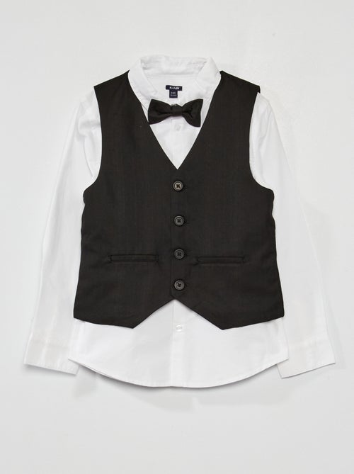 Conjunto camisa + casaco + laço  3 peças - Kiabi