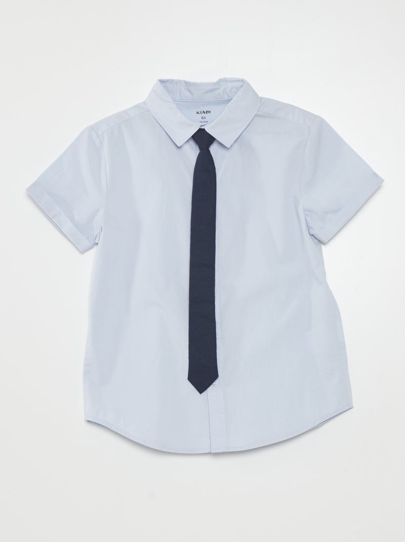 Conjunto camisa de algodão + camisa - 2 peças AZUL - Kiabi