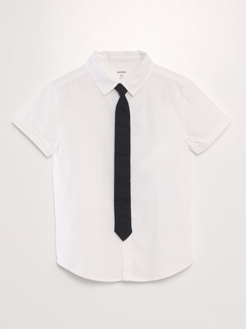 Conjunto camisa de algodão + camisa - 2 peças Branco - Kiabi