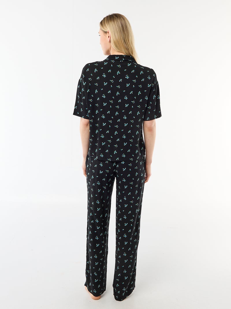 Conjunto camisa de noite all-over Preto - Kiabi