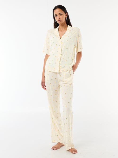 Conjunto camisa de noite às riscas - Kiabi