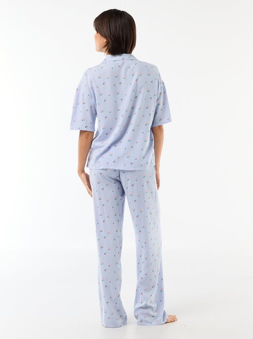 Conjunto camisa de noite às riscas - Kiabi