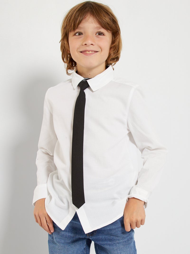 Conjunto camisa e gravata Branco - Kiabi