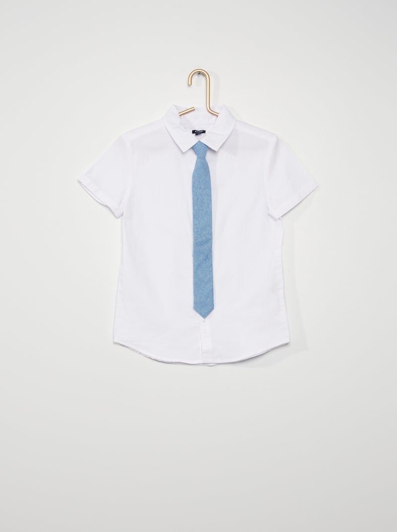Conjunto camisa e gravata Branco - Kiabi