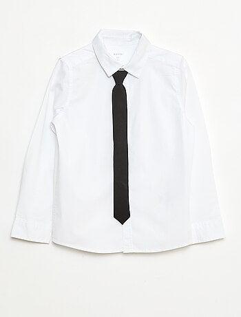 Conjunto Camisa + Gravata em popelina com velcro - 2 peças