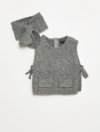 Conjunto camisola + cachecol fino