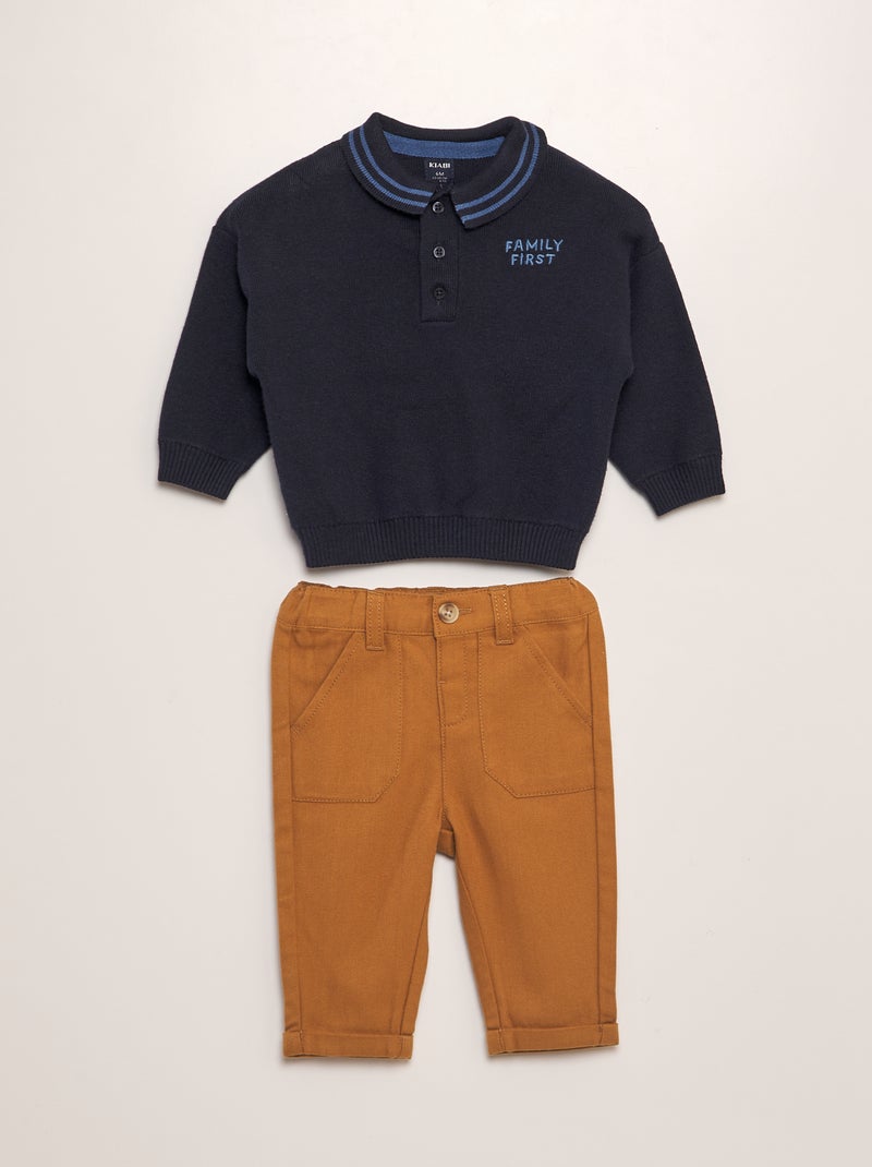 Conjunto camisola + calças - 2 peças AZUL - Kiabi