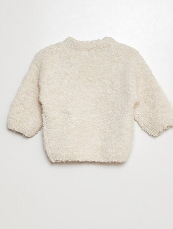 Conjunto camisola + calças de malha peluche - 2 peças