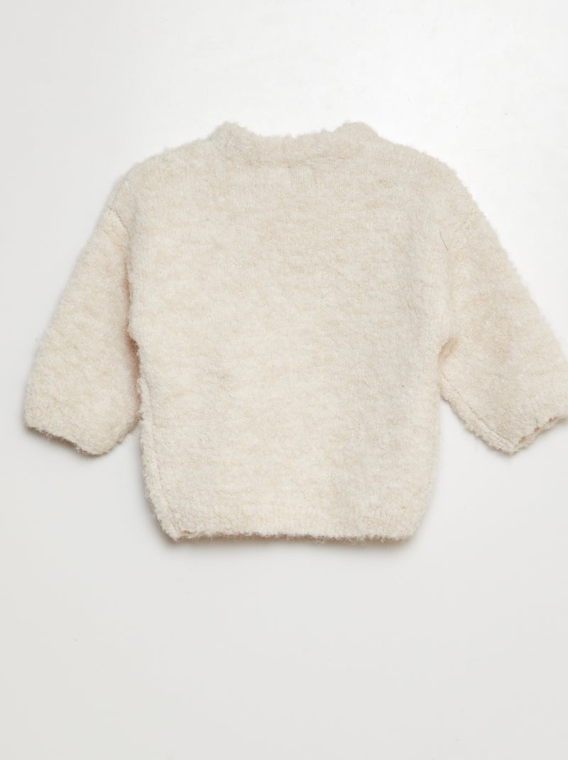 Conjunto camisola + calças de malha peluche - 2 peças BEGE - Kiabi