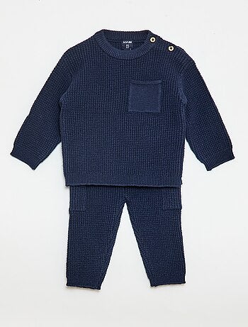 Conjunto camisola + calças de malha - 2 peças
