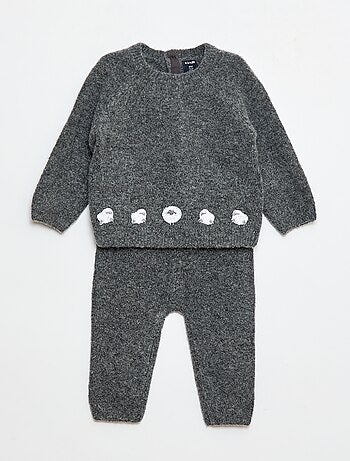 Conjunto camisola + calças em malha - 2 peças