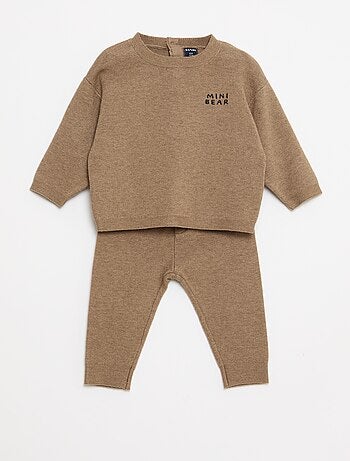 Conjunto camisola + calças em malha