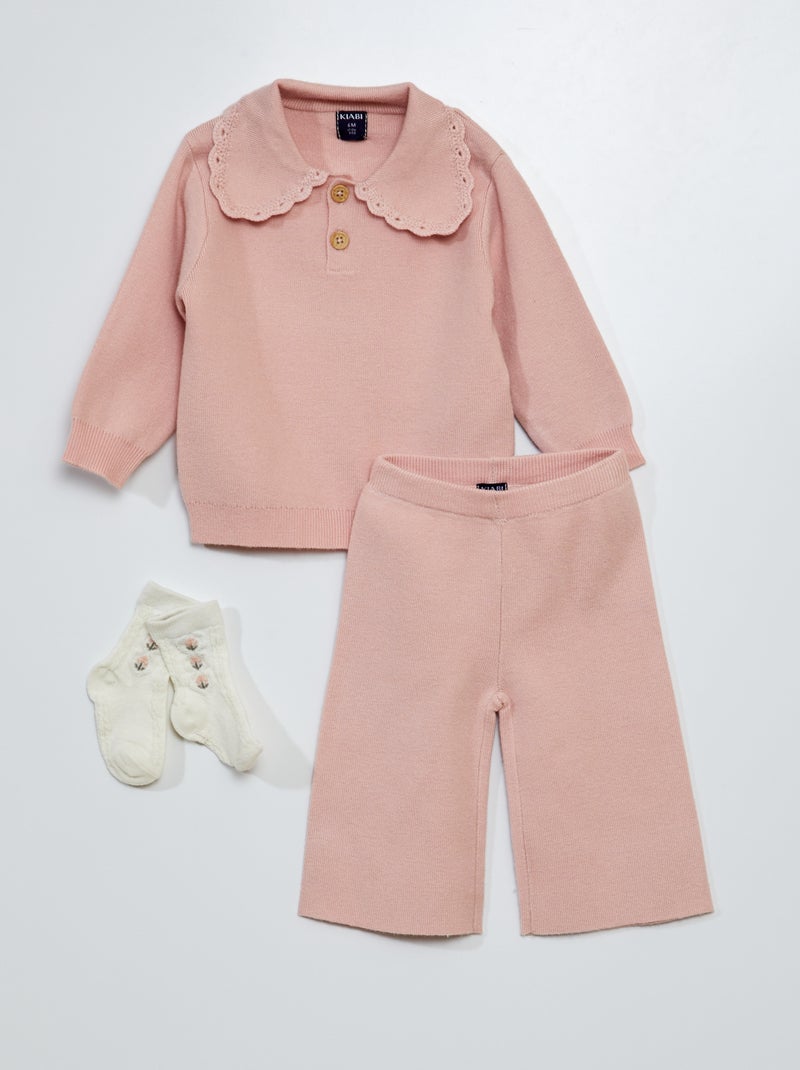 Conjunto camisola + calças + meias - 3 peças BRANCO - Kiabi