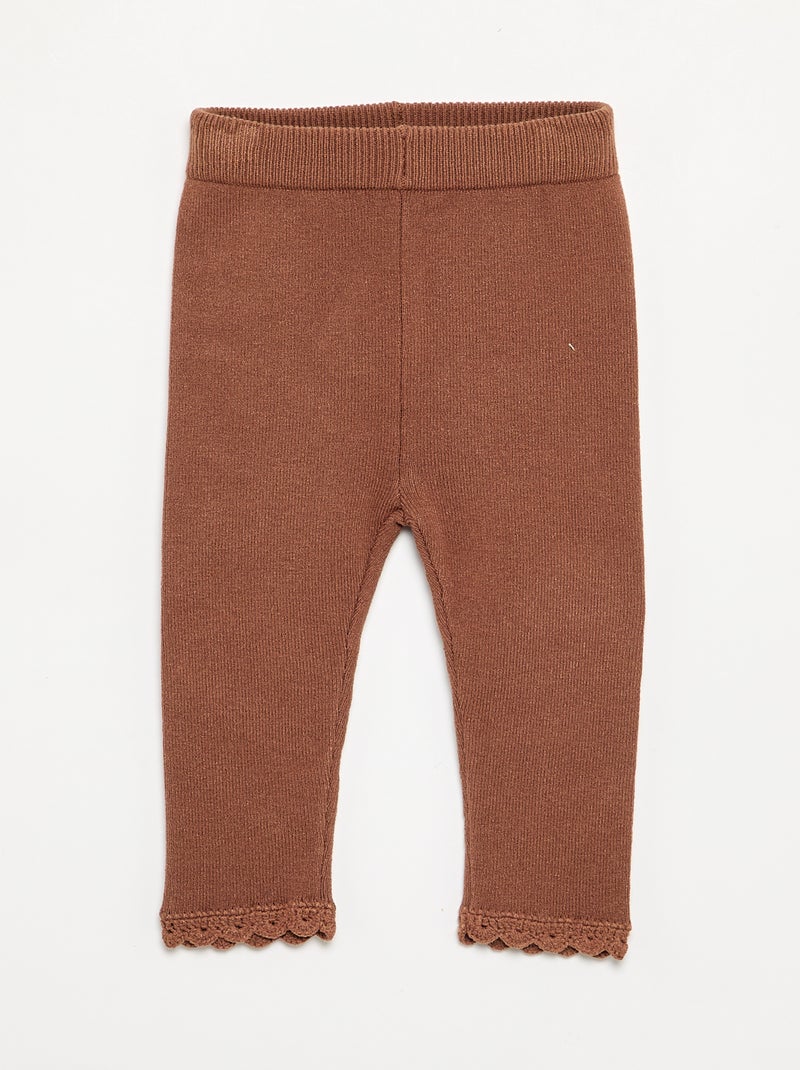 Conjunto camisola + legging em malha compacta - 2 peças Castanho - Kiabi