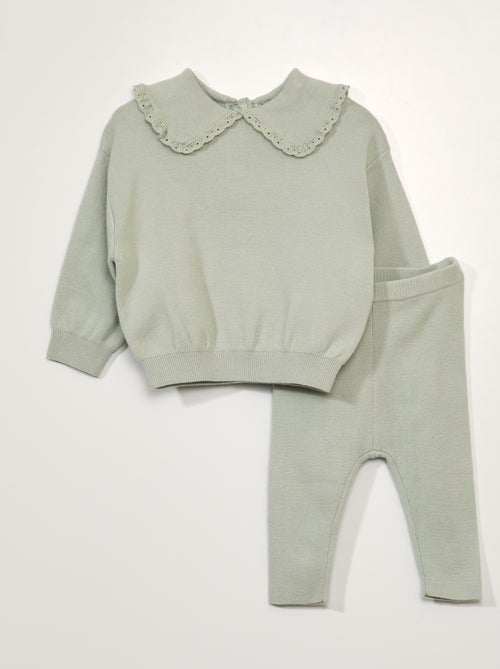 Conjunto camisola + leggings caneladas - Kiabi