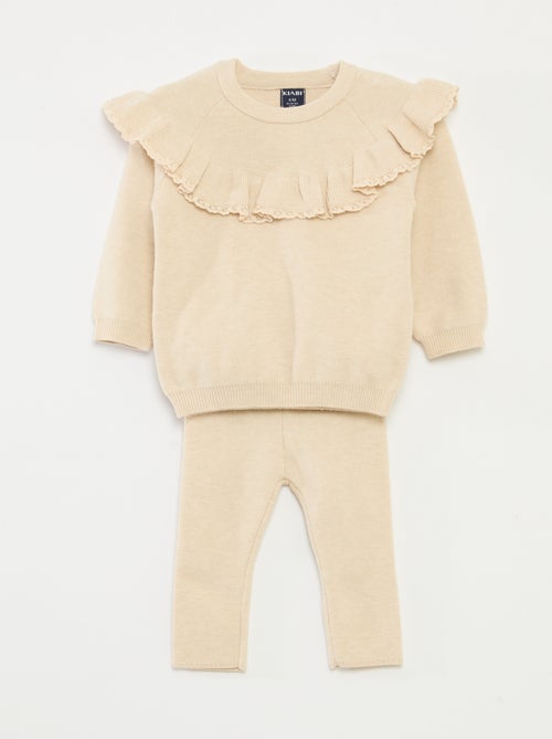 Conjunto camisola + leggings em malha - Kiabi