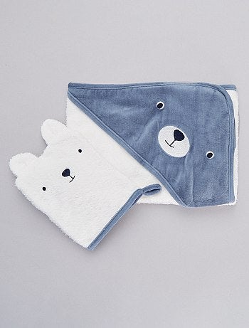 Conjunto capa de banho e luva a condizer 'Urso' - Kiabi