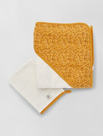 Conjunto capa de banho e luva de banho - Kiabi
