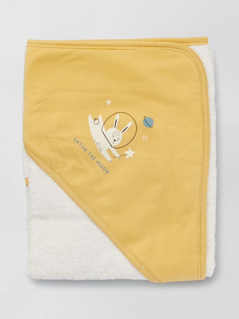 Conjunto capa de banho e luva de banho AMARELO - Kiabi