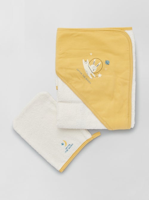 Conjunto capa de banho e luva de banho - Kiabi