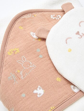 Conjunto capa de banho + luva 'Petit Béguin'