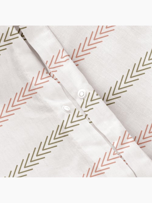 Conjunto capa de edredão 100% algodão às riscas com fronha(s), fecho de pressão - gamusi. - Kiabi