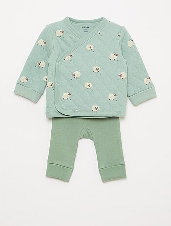 Conjunto casaco cache-cœur + legging - 2 peças