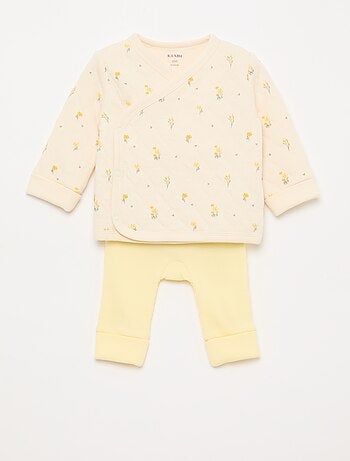 Conjunto casaco cache-cœur + legging - 2 peças