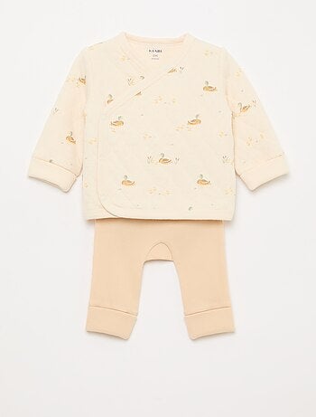 Conjunto casaco cache-cœur + legging - 2 peças