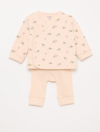 Conjunto casaco cache-cœur + legging - 2 peças