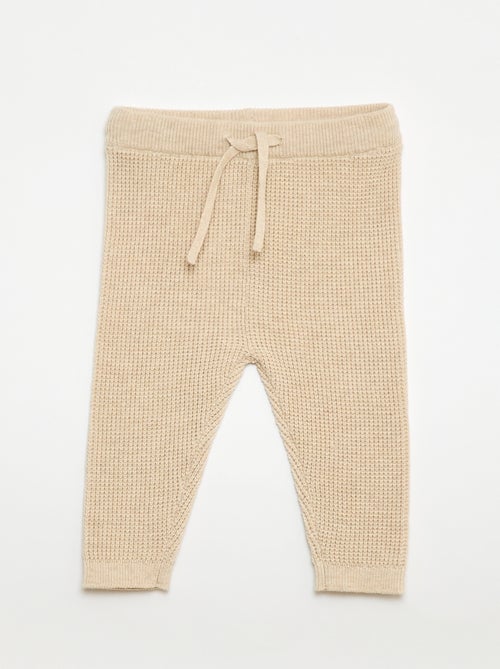 Conjunto casaco de amarrar + leggings em malha - 2 peças - Kiabi