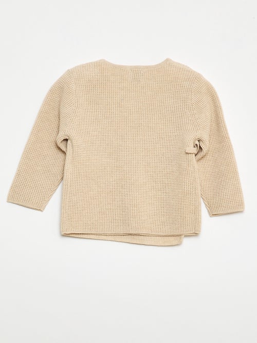 Conjunto casaco de amarrar + leggings em malha - 2 peças - Kiabi