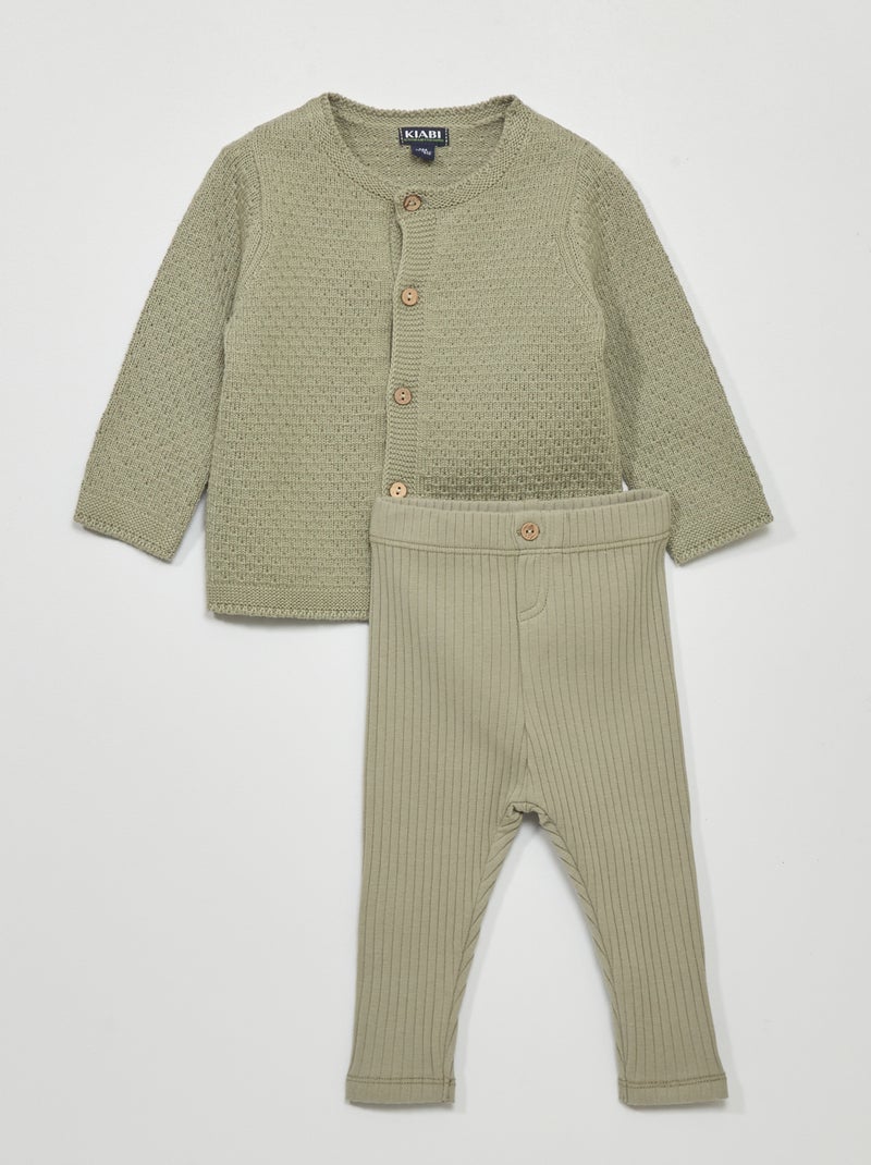 Conjunto casaco + leggings - 2 peças Cinza - Kiabi
