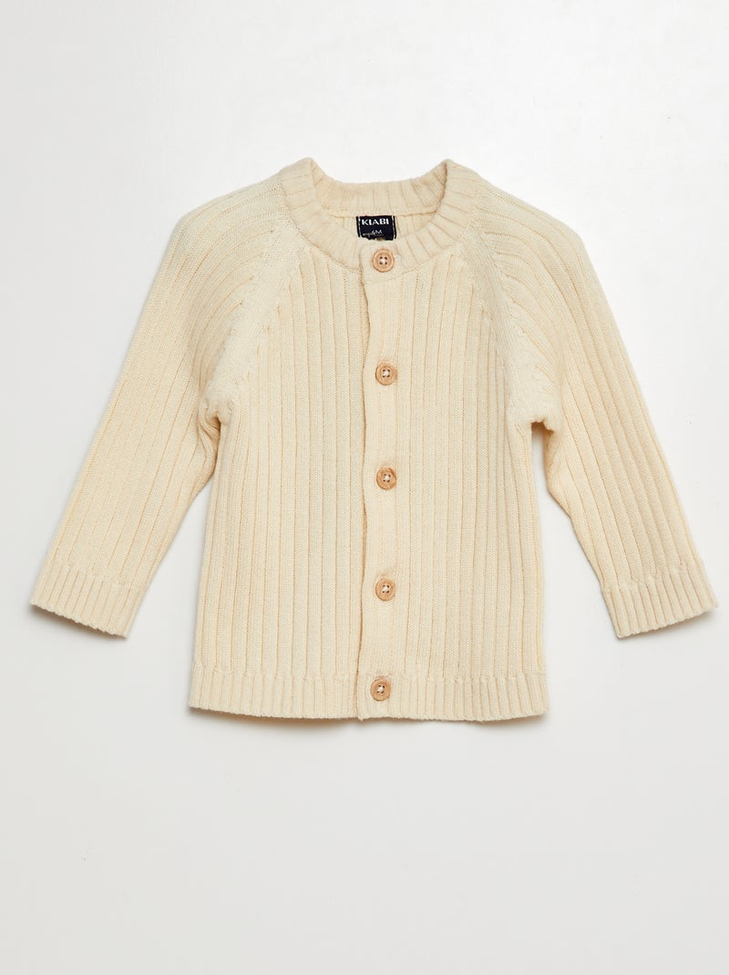 Conjunto casaco + leggings nervuradas - 2 peças Branco - Kiabi