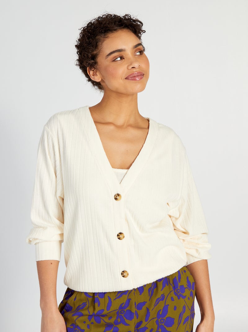 Conjunto casaco + top - 2 peças BRANCO - Kiabi