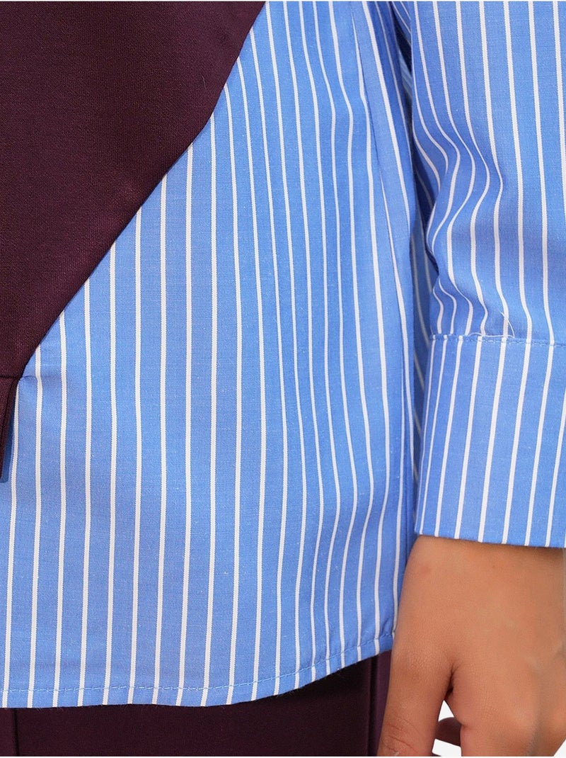 Conjunto co-ord de duas peças às riscas comprido com decote redondo bdart Multicolorido - Kiabi