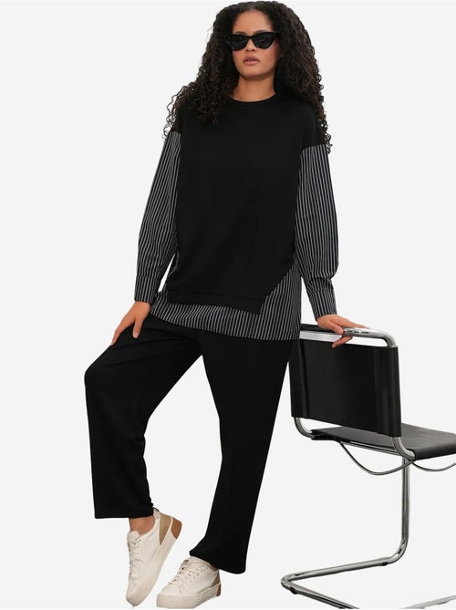 Conjunto co-ord de duas peças às riscas comprido com decote redondo bdart - Kiabi Conjunto co-ord de duas peças às riscas comprido com decote redondo bdart - Kiabi