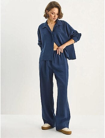 Conjunto co-ord de duas peças camisa-calças lucci