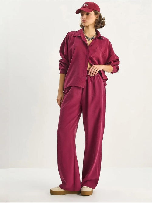 Conjunto co-ord de duas peças camisa-calças lucci - Kiabi Conjunto co-ord de duas peças camisa-calças lucci - Kiabi
