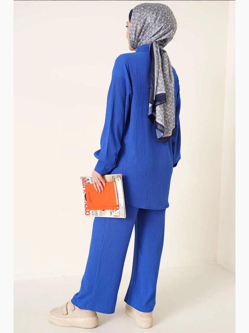 Conjunto co-ord de duas peças com camisa e calças oversized bdart Azul-cobalto - Kiabi